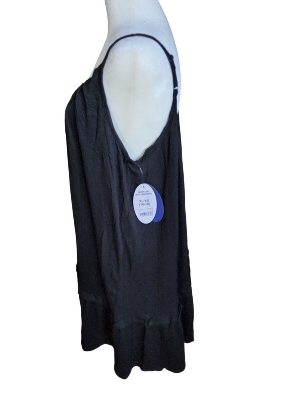 New Scoop Womens Black Cami Ruffle Sleeveless Dress - Picture 4 of 4